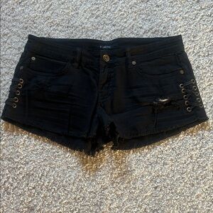Billabong Black Lace-Up Jean Shorts